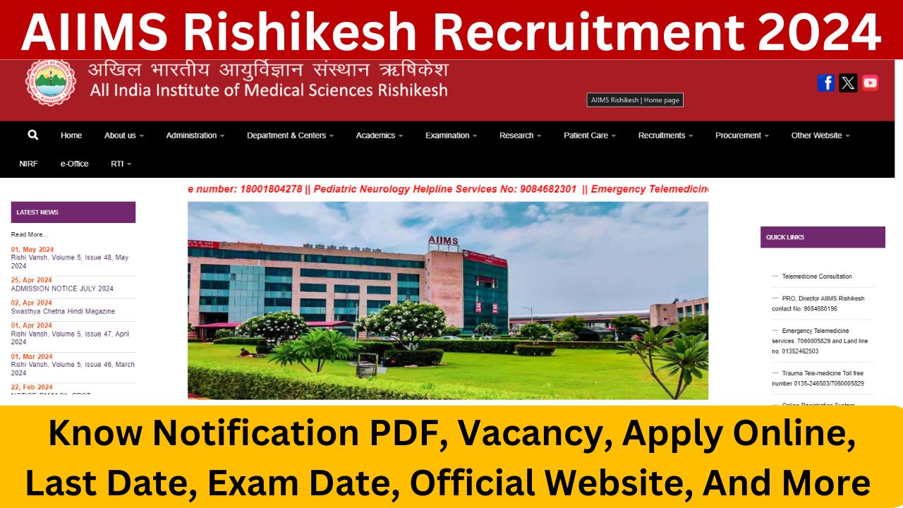 AIIMS Rishikesh Recruitment 2024