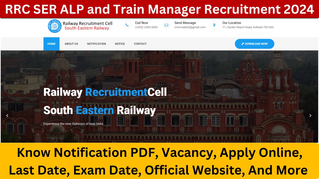 RRC SER ALP and Train Manager Recruitment 2024